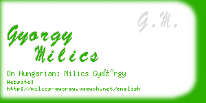 gyorgy milics business card